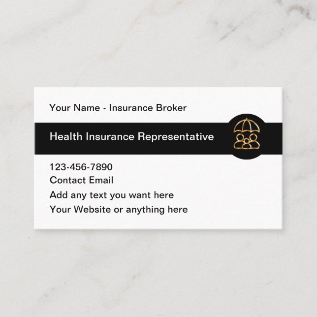 Classy Insurance Broker Business Card Design Visitenkarte (Vorderseite)