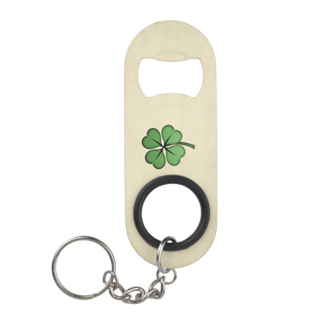 Classy Irish Lucky Kleeblatt Mini Flaschenöffner (Vorderseite)