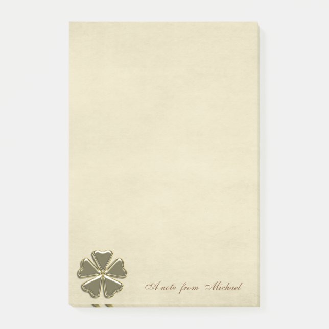 Classy Irish Lucky Kleeblatt-Personalisiert Post-it Klebezettel (Vorderseite)