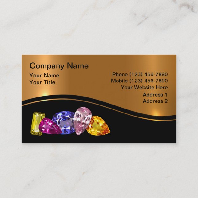 Classy Jewelier Bling Business Cards Visitenkarte (Vorderseite)