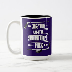 Classy Lady Hockey Spaß Lila Zweifarbige Tasse