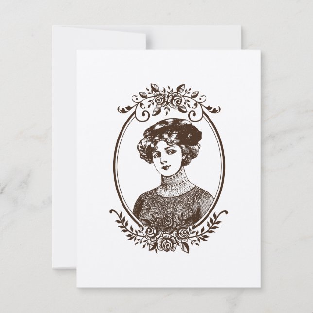 Classy Lady Vintag Card oder Einladung (Vorderseite)