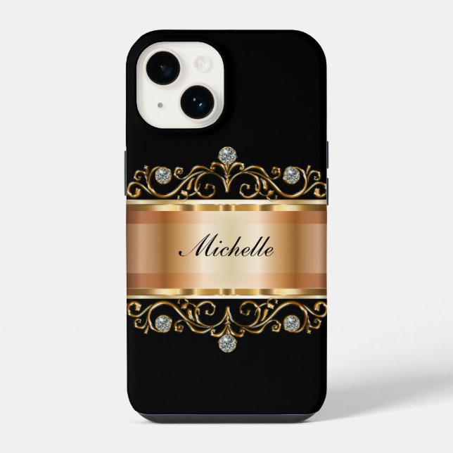 Classy Ladys Monogram Bling Case-Mate iPhone Case Hülle (Rückseite)