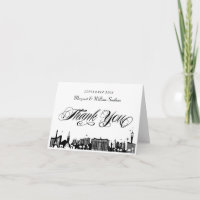 Classy Las Vegas Strip Skyline Danke Note Card