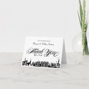 Classy Las Vegas Strip Skyline Danke Note Card