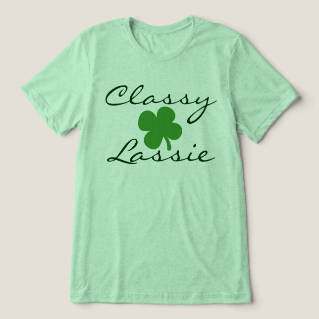 Classy Lassie Women's St. Patrick's Day Tri-Blend Shirt (Design Vorderseite)