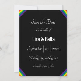 Classy LGBT Rainbow Wedding Save the Date