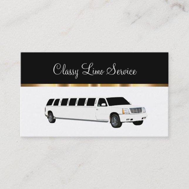 Classy Limousine Rental Driver Visitenkarte (Vorderseite)