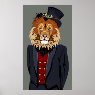 Classy Lion Poster