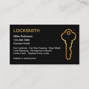 Classy Locksmith Golden House Schlüsseldesign Visitenkarte