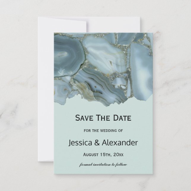 Classy Marble Save the Date Hochzeit (Vorderseite)