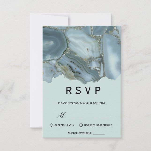 Classy Marble UAWG Wedding RSVP Karte (Vorderseite)