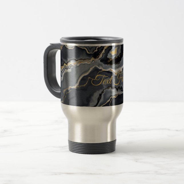 Classy Marbled Personalisiert Travel Mug Reisebecher (Vorderseite Links)