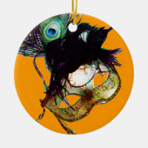 CLASSY MARDI GRAS MASQUERADE PARTY KERAMIKORNAMENT