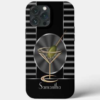 Classy Martini Cocktail Glass Personalisiert iPhone 13 Pro Max Hülle
