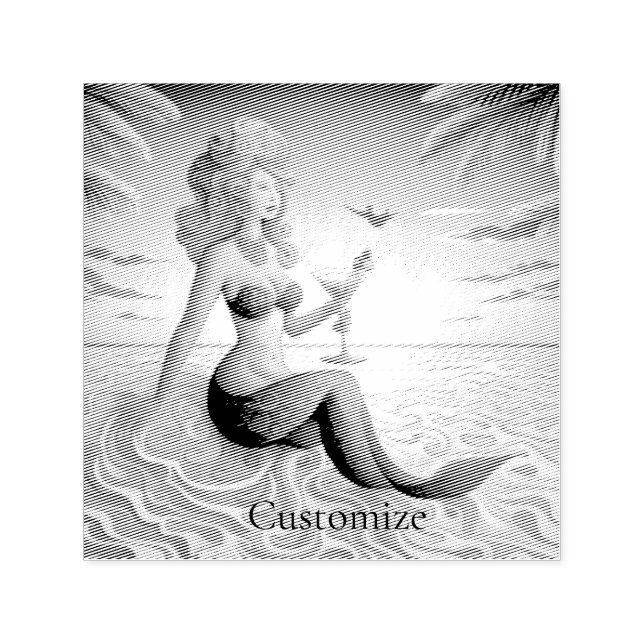 Classy Martini Mermaid Thunder_Cove Permastempel (Design)