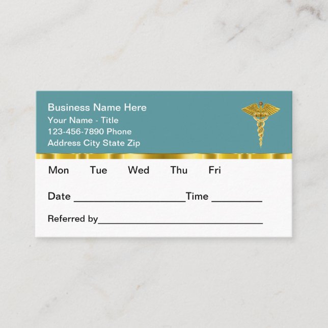 Classy Medical Office Appointment Cards Design Terminkarte (Vorderseite)