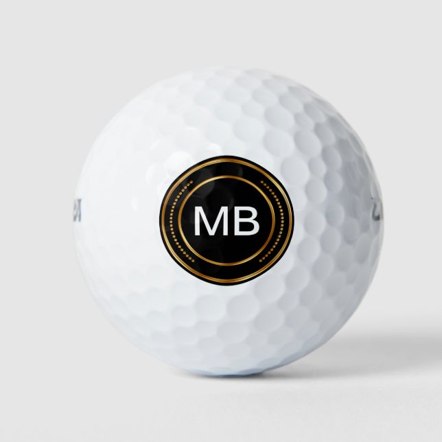 Classy Men Monogram Golf Balls Golfball (Vorderseite)