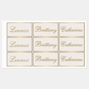 Classy Metallic Gold Personalisiertes Kind Elfenbe Etiketten