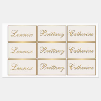 Classy Metallic Gold Personalisiertes Kind Elfenbe Etiketten
