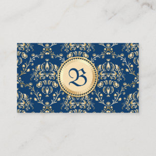 Classy Mittelalterliches Monogramm Gold Midnight B Visitenkarte