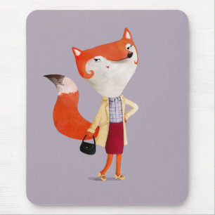 Classy Mod Fox Girl Mousepad