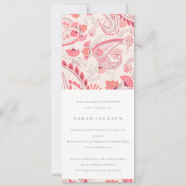 Classy Modern Blush Paisley Typografie Baby Shower Einladung