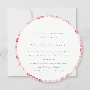 Classy Modern Blush Paisley Typografie Baby Shower Einladung