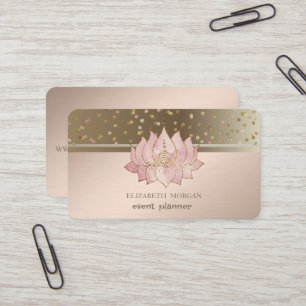 Classy Modern Dots Confetti Lotus Visitenkarte