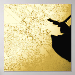 Classy Modern Elegant Gift Map Dublin, Irland Foliendrucke
