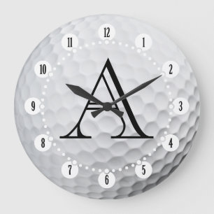 Classy Monogram   Golf Sport Geschenke Große Wanduhr
