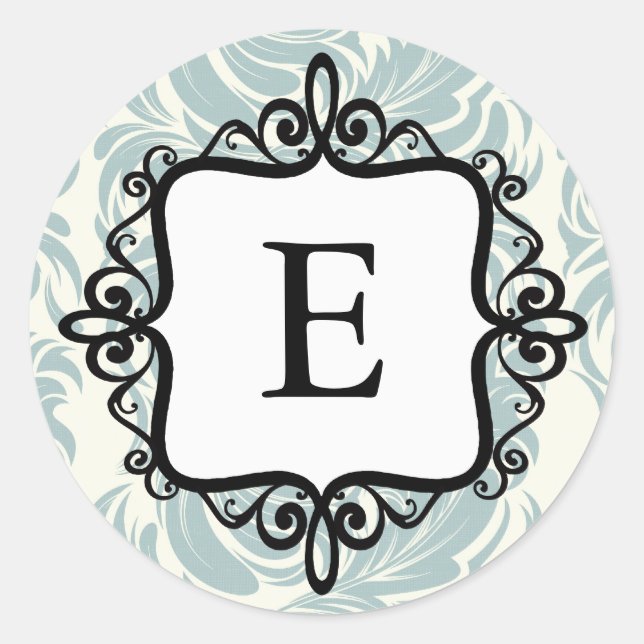 Classy Monogram Umschlag Aufkleber (Vorderseite)