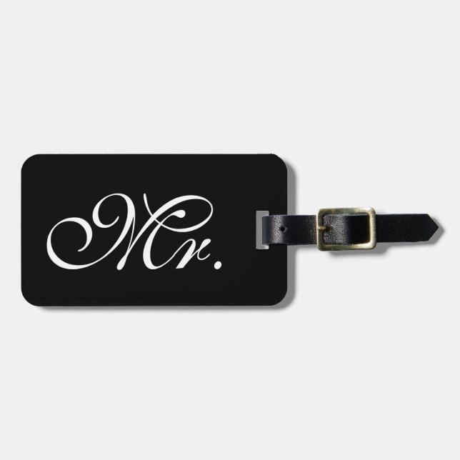 Classy Mr. Black Luggage Tag Gepäckanhänger (Vorderseite horizontal)