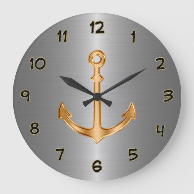 Classy Nautical Wall Decks Große Wanduhr (Vorderseite)