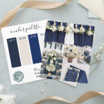 Classy Navy Elfenbein Hochzeitsfarben Palette Kart<br><div class="desc">Classy Navy Elfenbein Hochzeitsfarben Palette Karte 2024</div>