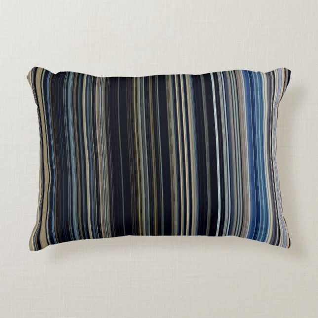 Classy Navy und Gold Multicolor Stripes Dekokissen (Vorderseite)