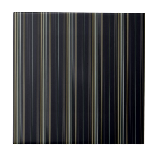 Classy Navy und Gold Multicolor Stripes Fliese (Vorderseite)