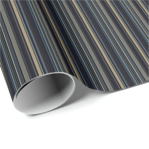 Classy Navy und Gold Multicolor Stripes  Geschenkpapier