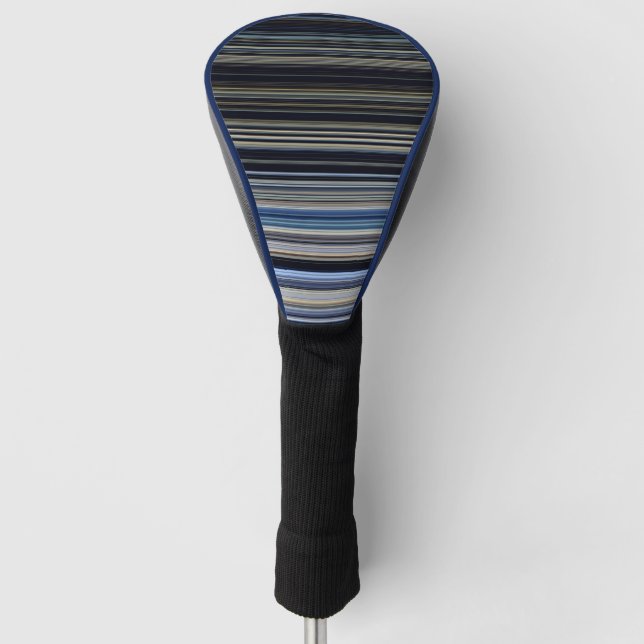 Classy Navy und Gold Multicolor Stripes Golf Headcover (Vorderseite)