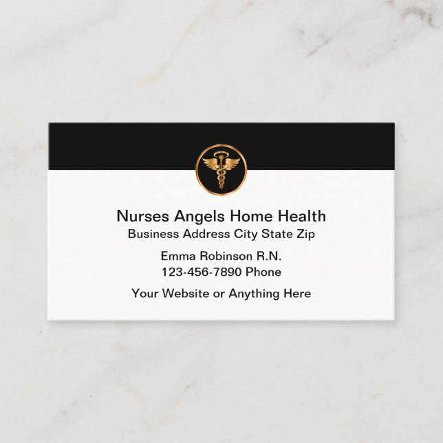 Classy Nursing Zuhause Health Business Cards Visitenkarte (Vorderseite)