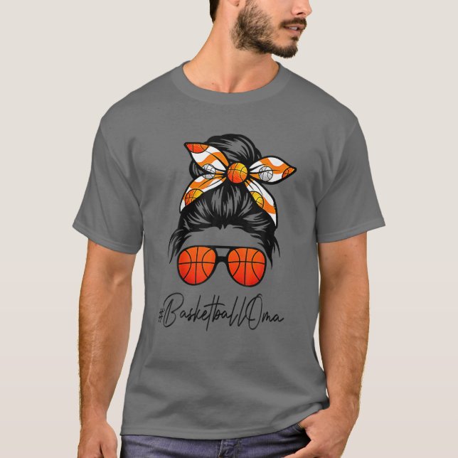 Classy Oma Life Messy Hair Bun Basketball Mütter T-Shirt (Vorderseite)