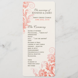 Classy Ombre Coral Wedding Program Programm