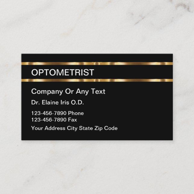 Classy Optometrist für Unternehmenskarten Terminkarte (Vorderseite)