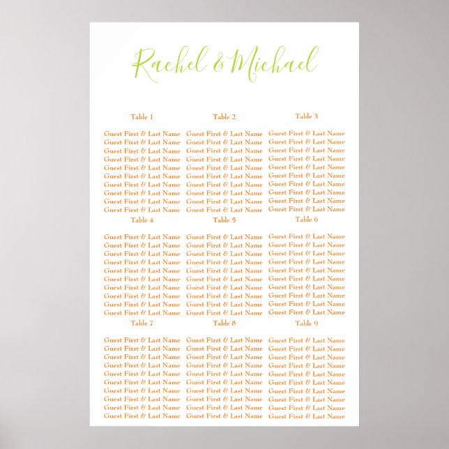 Classy Orange und Green Poster (Vorne)