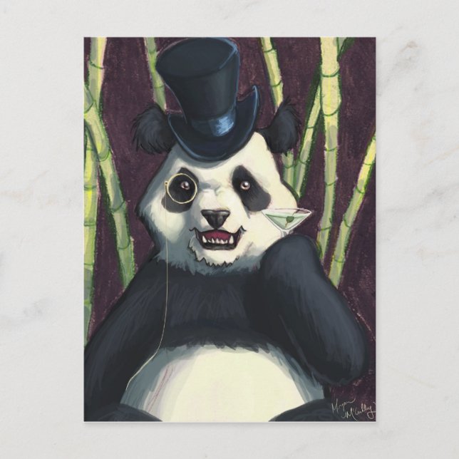 Classy Panda Postkarte (Vorderseite)