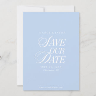 Classy Pastel Blue Elegant Save the Date Card