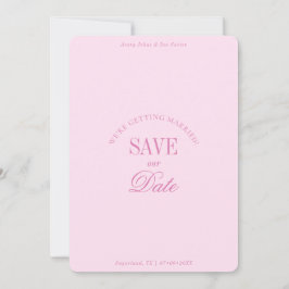 Classy Pastel Pink Elegant Save the Date Card
