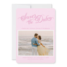 Classy Pastel Pink Elegantes Skript Save the Date