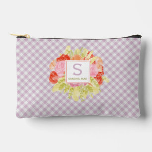 Classy Pastel Violet Pink Gingham Karo Pattern Zubehörtasche