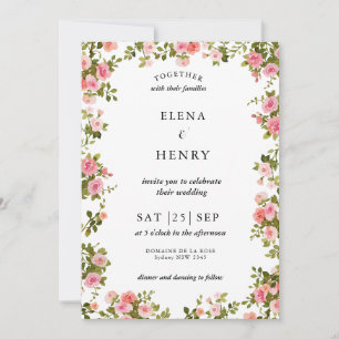 Classy Pastel Wildblume Secret Garden Wedding Inv Einladung